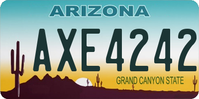 AZ license plate AXE4242