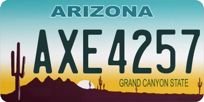 AZ license plate AXE4257