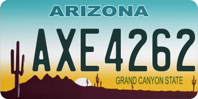 AZ license plate AXE4262