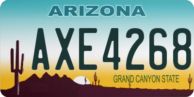 AZ license plate AXE4268