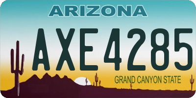 AZ license plate AXE4285