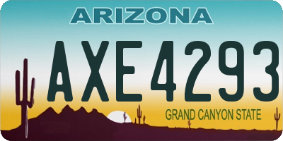 AZ license plate AXE4293