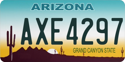 AZ license plate AXE4297