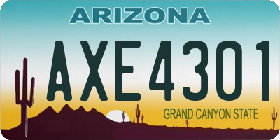 AZ license plate AXE4301