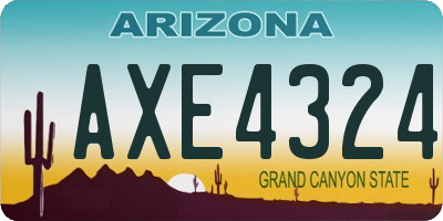 AZ license plate AXE4324
