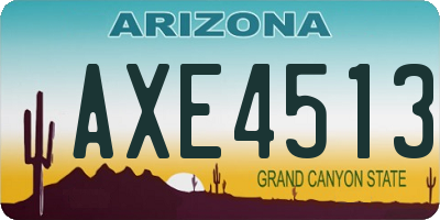 AZ license plate AXE4513