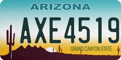 AZ license plate AXE4519