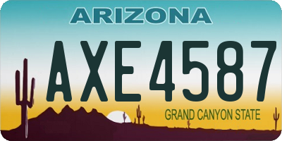AZ license plate AXE4587