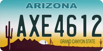 AZ license plate AXE4612