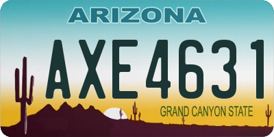 AZ license plate AXE4631