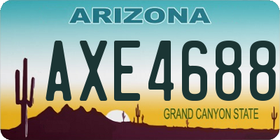 AZ license plate AXE4688