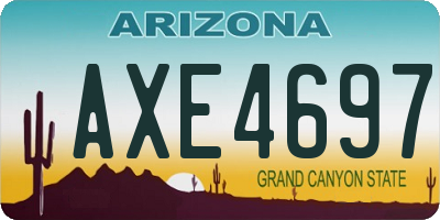 AZ license plate AXE4697