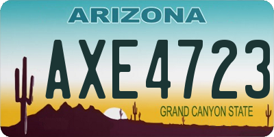 AZ license plate AXE4723
