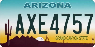 AZ license plate AXE4757