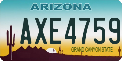 AZ license plate AXE4759