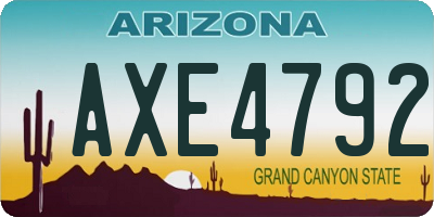 AZ license plate AXE4792