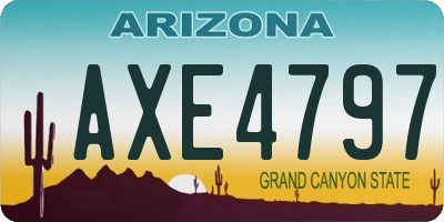 AZ license plate AXE4797