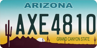 AZ license plate AXE4810