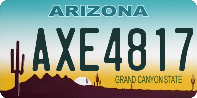 AZ license plate AXE4817