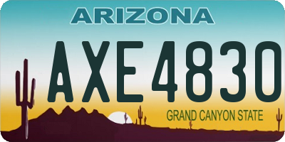 AZ license plate AXE4830
