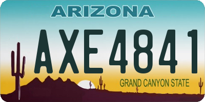 AZ license plate AXE4841