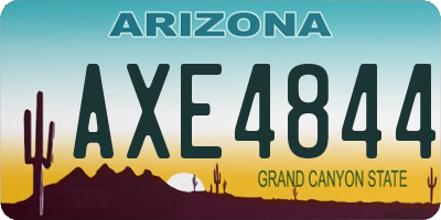 AZ license plate AXE4844