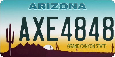 AZ license plate AXE4848