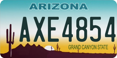 AZ license plate AXE4854