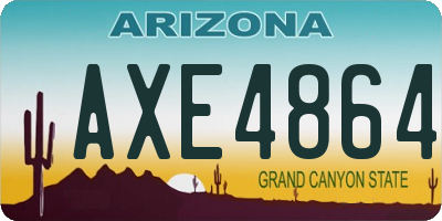 AZ license plate AXE4864