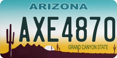 AZ license plate AXE4870