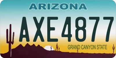 AZ license plate AXE4877