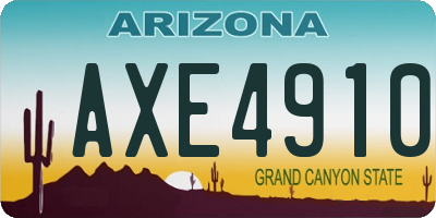 AZ license plate AXE4910