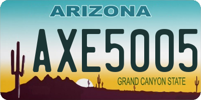 AZ license plate AXE5005
