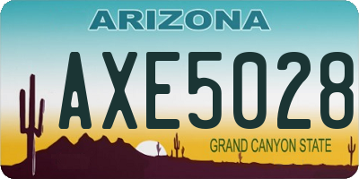 AZ license plate AXE5028
