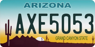 AZ license plate AXE5053