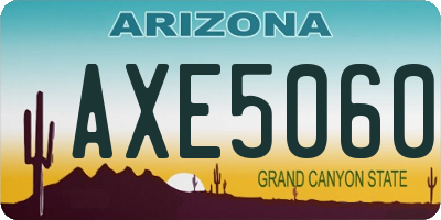 AZ license plate AXE5060
