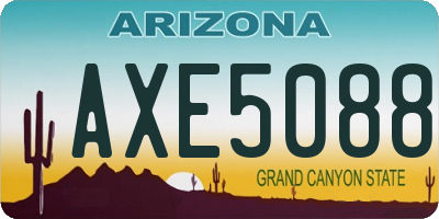 AZ license plate AXE5088