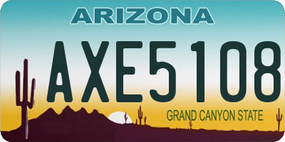 AZ license plate AXE5108