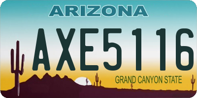 AZ license plate AXE5116