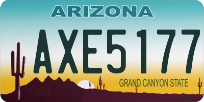 AZ license plate AXE5177