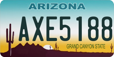 AZ license plate AXE5188