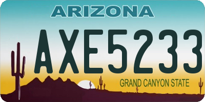 AZ license plate AXE5233