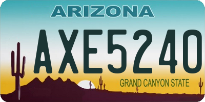 AZ license plate AXE5240