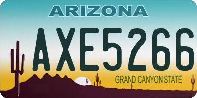 AZ license plate AXE5266