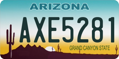 AZ license plate AXE5281