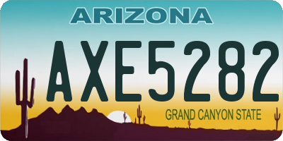 AZ license plate AXE5282