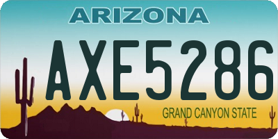 AZ license plate AXE5286