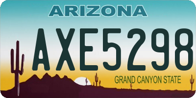 AZ license plate AXE5298
