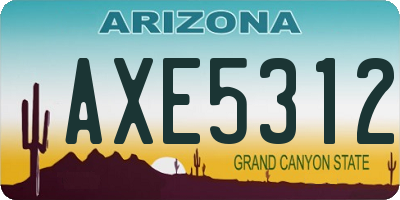 AZ license plate AXE5312