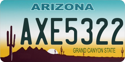 AZ license plate AXE5322
